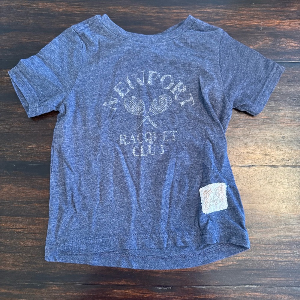 Original Retro Brand Kids Heather Blue Racquet Club Tee Size 2T